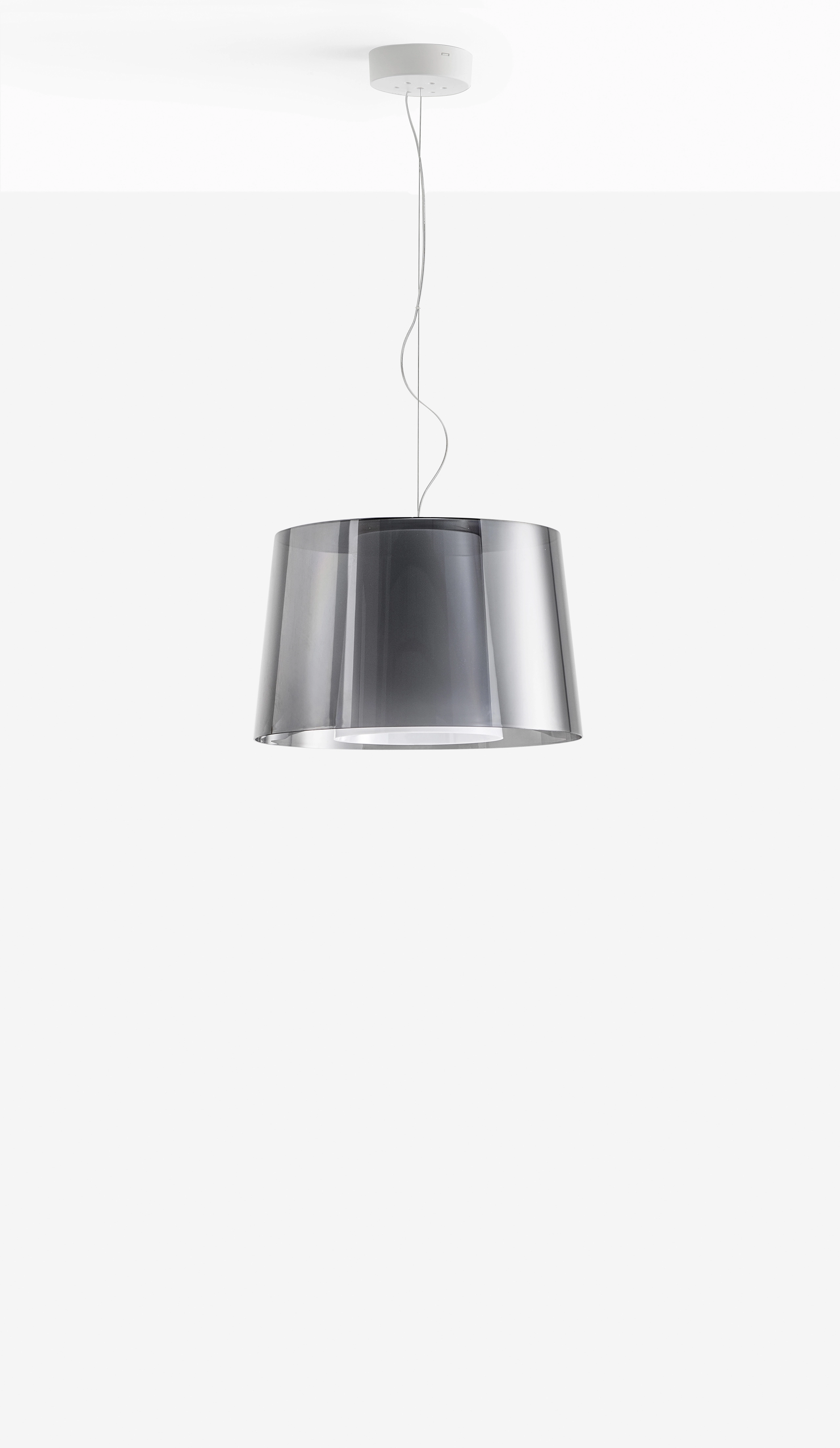Hängelampe L001S/BA - Design Lampe von Pedrali TR - transparent weiss 4,0 Meter