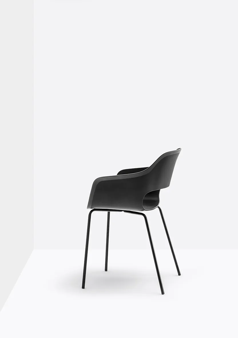 Stuhl BABILA 2735 - Outdoor Armlehnstuhl von Pedrali CR-verchromt NE - schwarz