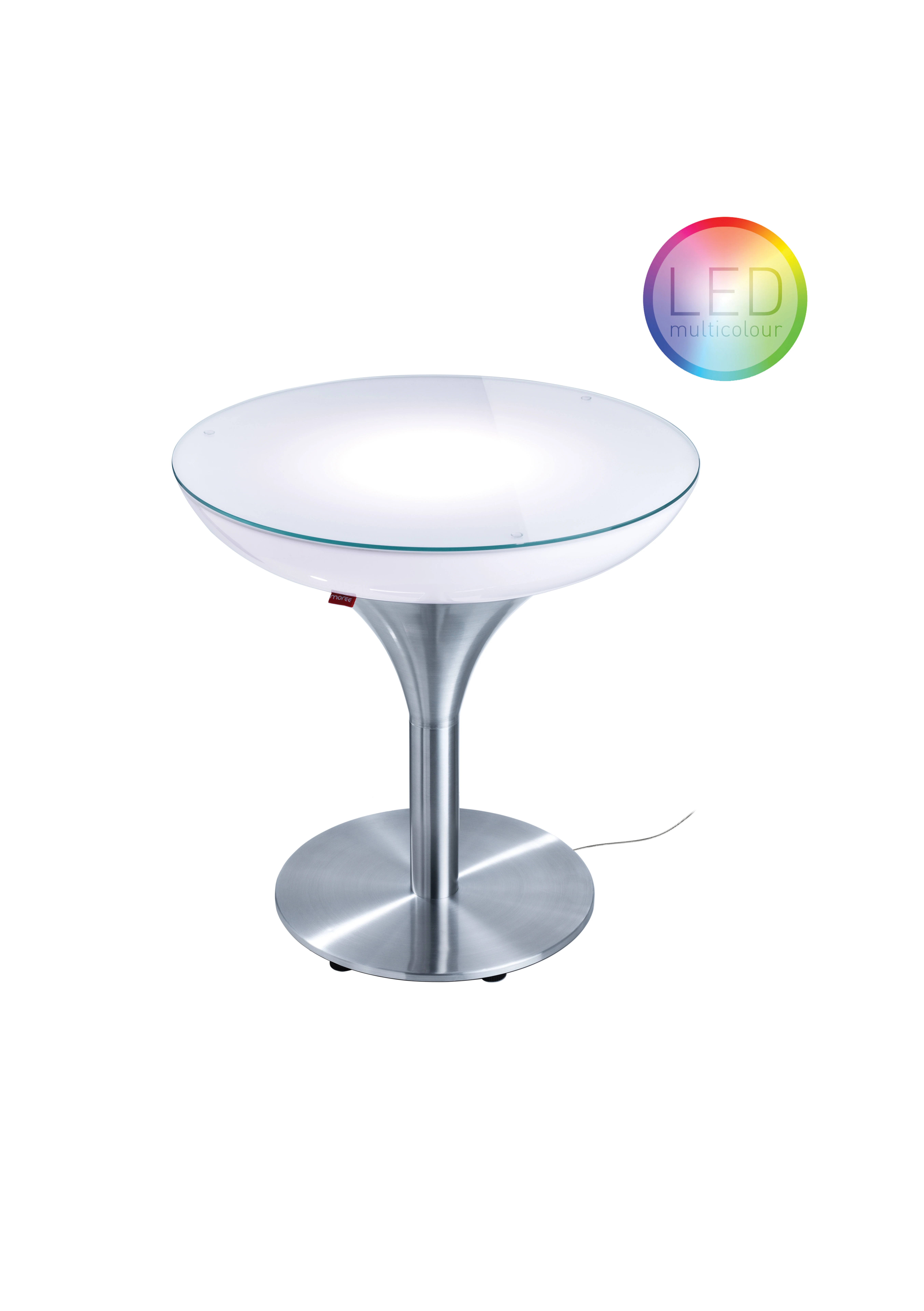 LED Tisch LOUNGE M 55 - Loungetisch beleuchtet von moree LED weiss 230V Zuleitung Outdoor