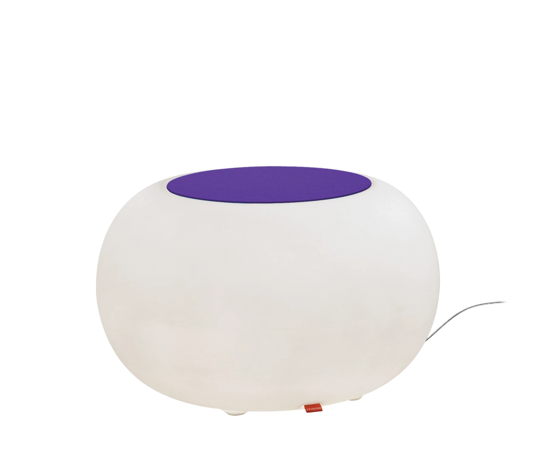 LED Tisch BUBBLE - Beistelltisch Hocker von moree Felt cushion violet LED weiss 230V Zuleitung Outdoor