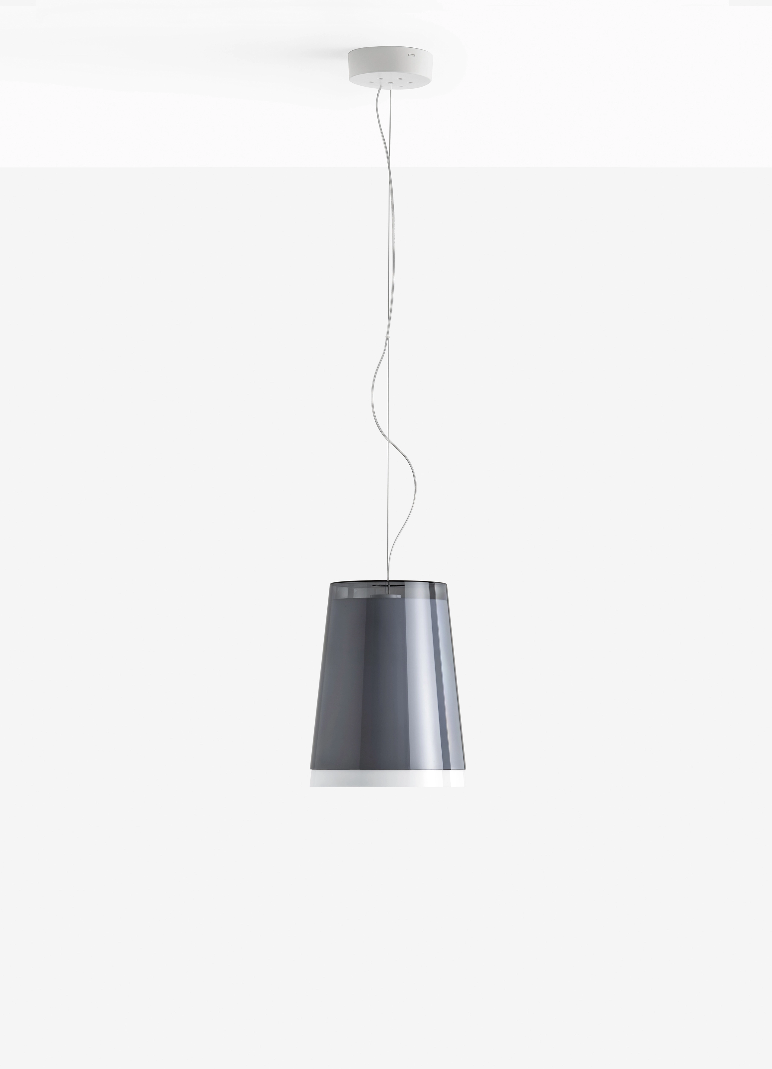 Hängelampe L001S/AA - Design Lampe von Pedrali FU - rauchgrau transparent weiss 1,8 Meter