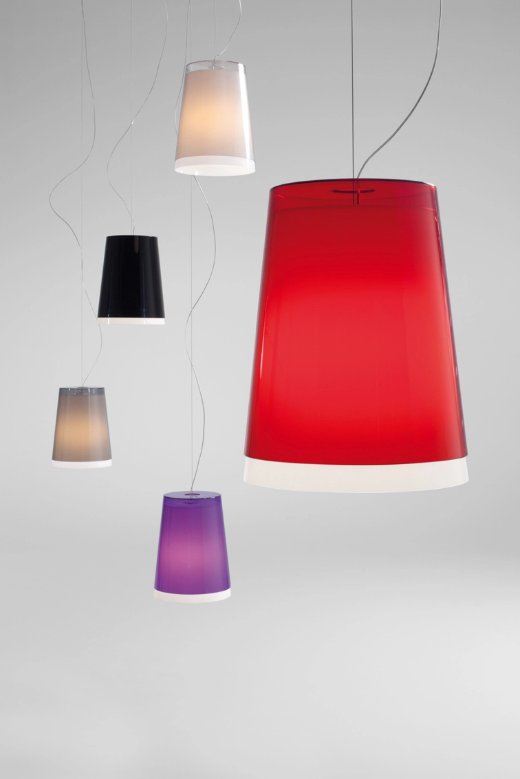 Hängelampe L001S/AA - Design Lampe von Pedrali FU - rauchgrau transparent weiss 1,8 Meter