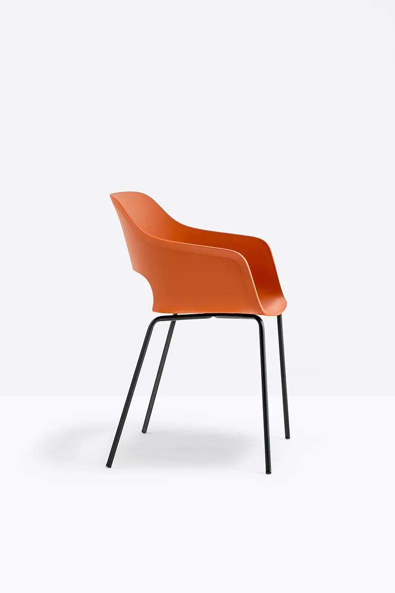 Stuhl BABILA 2735 - Outdoor Armlehnstuhl von Pedrali CR-verchromt AR - orange