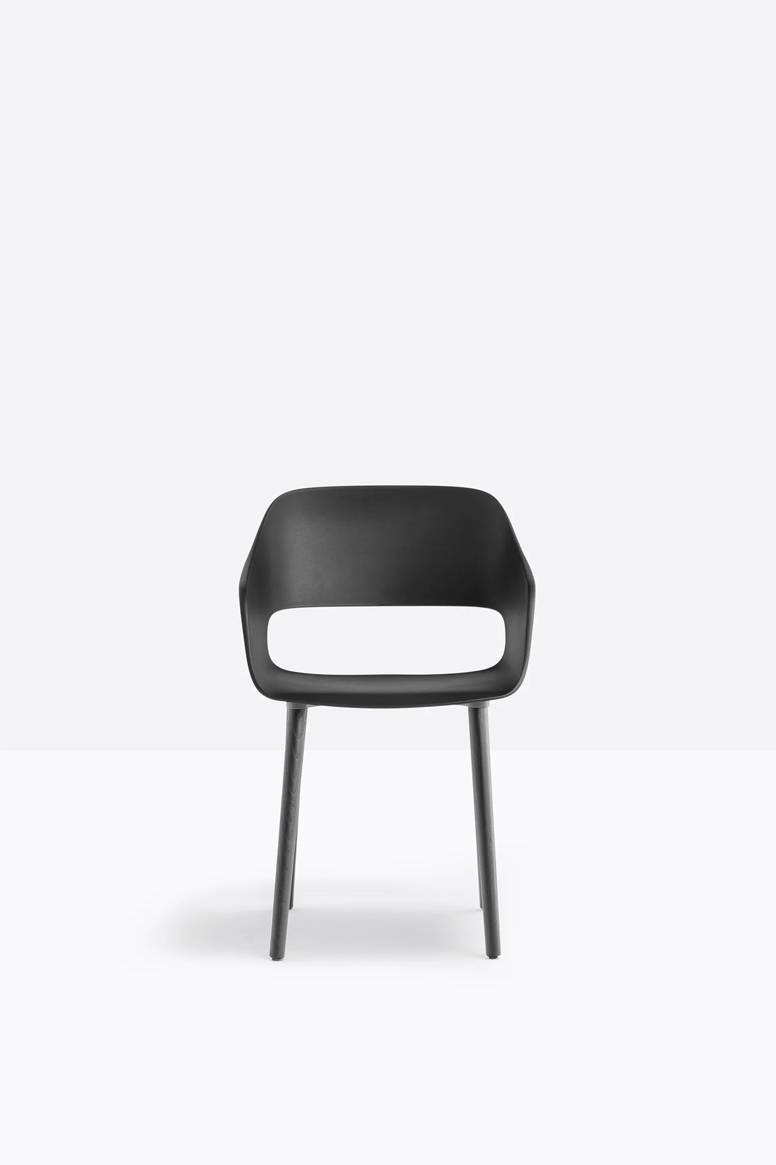 Stuhl BABILA 2755 - Armlehnstuhl Holz von Pedrali AN - schwarz lackiert GI - gelb