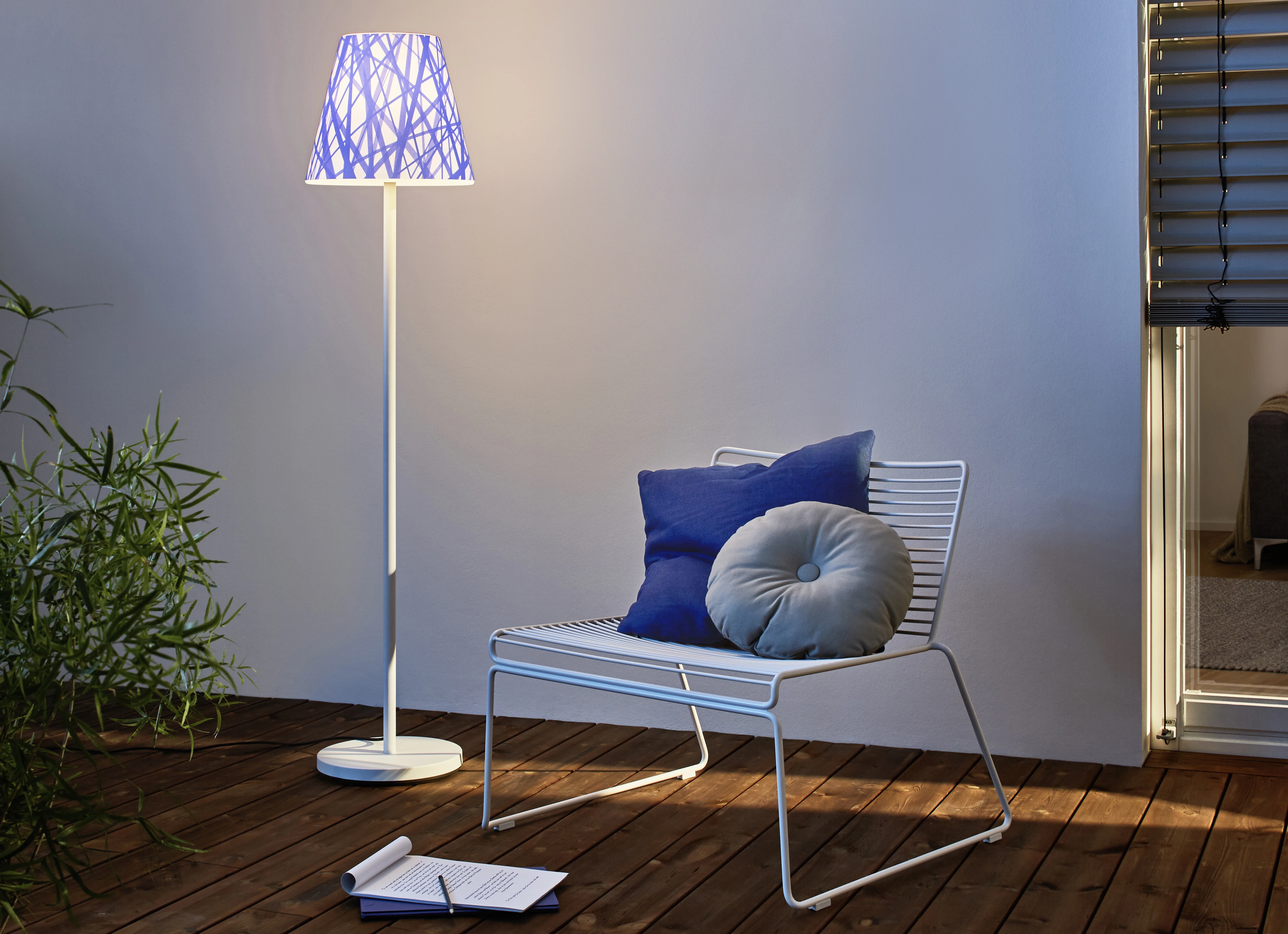 LED Stehlampe SWAP 150 - Flurlampe von moree Grey coated fabric shade ohne Leuchtmittel
